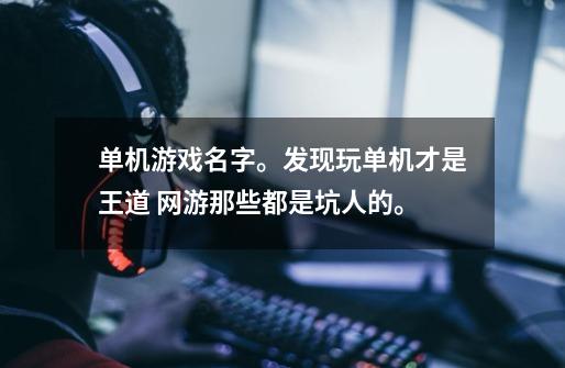 ...单机游戏名字。发现玩单机才是王道 网游那些都是坑人的。-第1张-游戏信息-龙启网