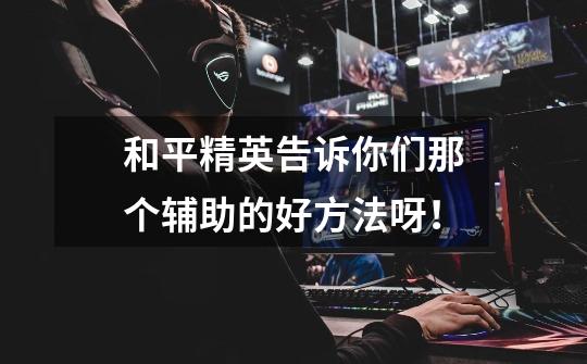 和平精英告诉你们那个辅助的好方法呀!-第1张-游戏信息-龙启网
