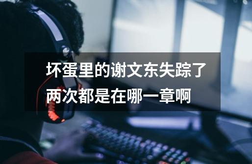 坏蛋里的谢文东失踪了两次都是在哪一章啊-第1张-游戏信息-龙启网