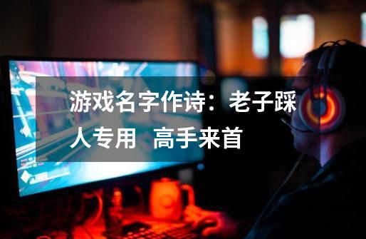 游戏名字作诗：老子踩人专用   高手来首-第1张-游戏信息-龙启网