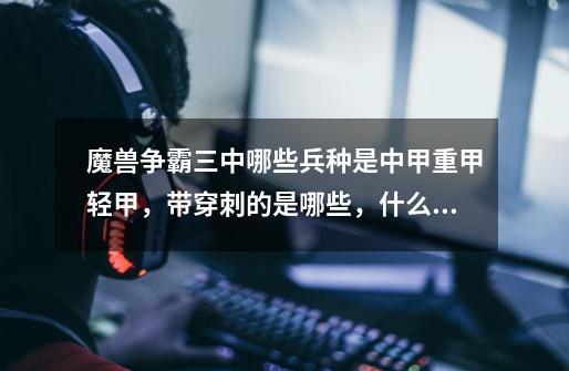 魔兽争霸三中哪些兵种是中甲重甲轻甲,带穿刺的是哪些,什么克什么-第1张-游戏信息-龙启网