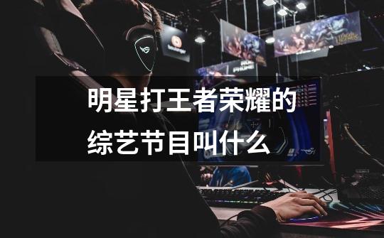 明星打王者荣耀的综艺节目叫什么-第1张-游戏信息-龙启网