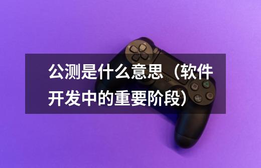 公测是什么意思(软件开发中的重要阶段)-第1张-游戏信息-龙启网