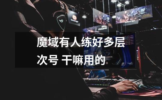 魔域有人练好多层次号 干嘛用的-第1张-游戏信息-龙启网