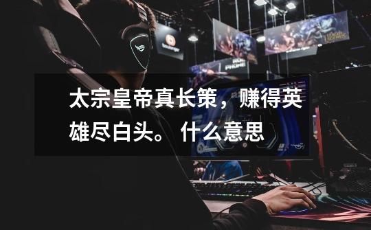 太宗皇帝真长策,赚得英雄尽白头。 什么意思-第1张-游戏信息-龙启网