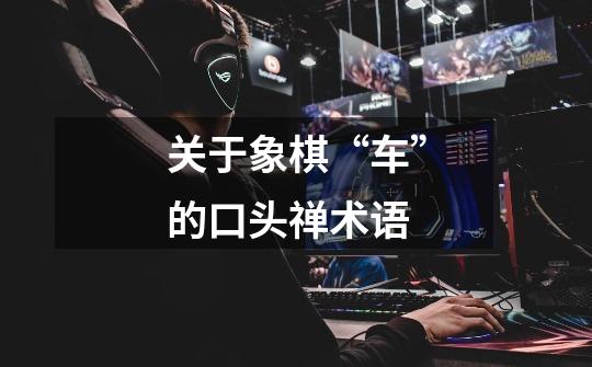 关于象棋“车”的口头禅术语-第1张-游戏信息-龙启网