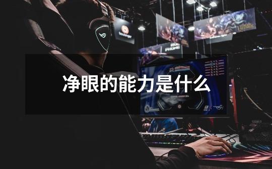 净眼的能力是什么-第1张-游戏信息-龙启网