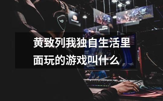 黄致列我独自生活里面玩的游戏叫什么-第1张-游戏信息-龙启网