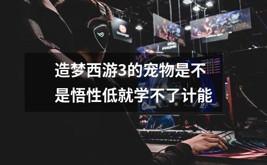 造梦西游3的宠物是不是悟性低就学不了计能-第1张-游戏信息-龙启网