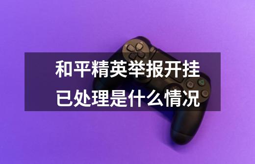 和平精英举报开挂已处理是什么情况-第1张-游戏信息-龙启网