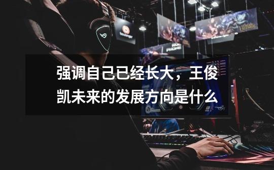 强调自己已经长大,王俊凯未来的发展方向是什么-第1张-游戏信息-龙启网