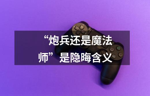 “炮兵还是魔法师”是隐晦含义-第1张-游戏信息-龙启网