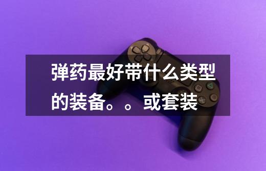 弹药最好带什么类型的装备。。或套装-第1张-游戏信息-龙启网
