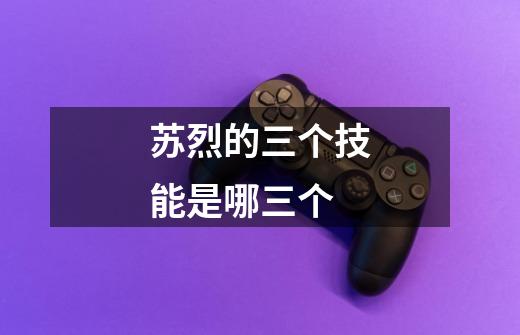 苏烈的三个技能是哪三个-第1张-游戏信息-龙启网