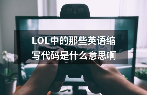 LOL中的那些英语缩写代码是什么意思啊-第1张-游戏信息-龙启网