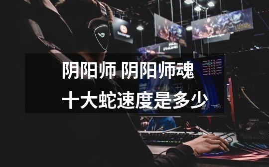 阴阳师 阴阳师魂十大蛇速度是多少-第1张-游戏信息-龙启网