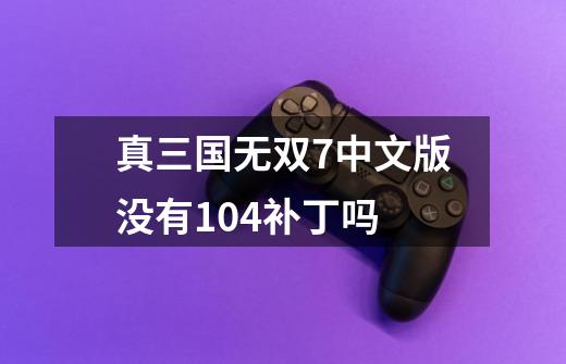 真三国无双7中文版没有1.04补丁吗-第1张-游戏信息-龙启网