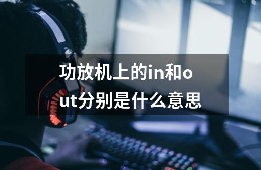 功放机上的in和out分别是什么意思-第1张-游戏信息-龙启网