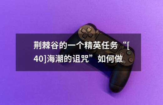 荆棘谷的一个精英任务“[40]海潮的诅咒”如何做-第1张-游戏信息-龙启网
