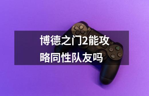 博德之门2能攻略同性队友吗-第1张-游戏信息-龙启网