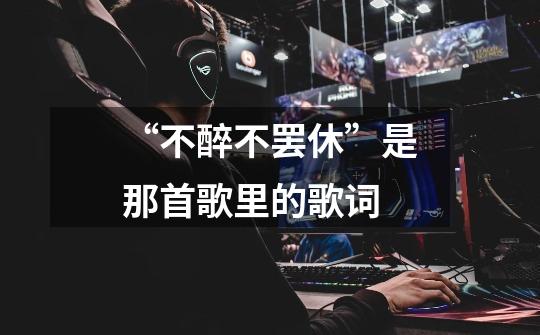 “不醉不罢休”是那首歌里的歌词-第1张-游戏信息-龙启网