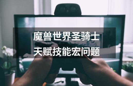 魔兽世界圣骑士天赋技能宏问题-第1张-游戏信息-龙启网