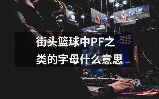 街头篮球中PF之类的字母什么意思-第1张-游戏信息-龙启网