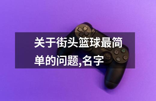 关于街头篮球最简单的问题,名字-第1张-游戏信息-龙启网