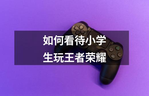 如何看待小学生玩王者荣耀-第1张-游戏信息-龙启网