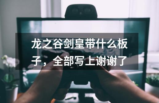 龙之谷剑皇带什么板子，全部写上.谢谢了-第1张-游戏信息-龙启网