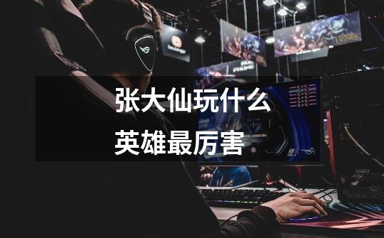 张大仙玩什么英雄最厉害-第1张-游戏信息-龙启网