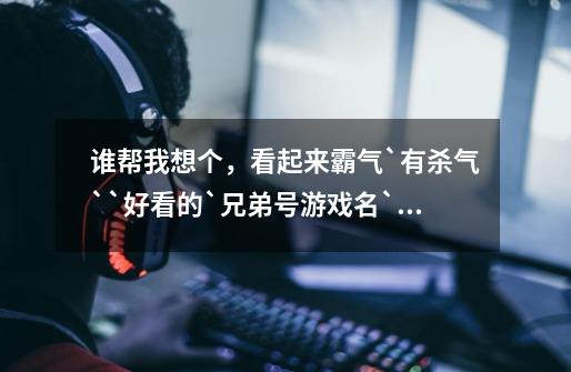 谁帮我想个，看起来霸气`有杀气``好看的`兄弟号游戏名``记住喔``兄弟号``要两个名字``两个名字都一样的``-第1张-游戏信息-龙启网