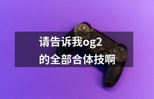 请告诉我og2的全部合体技啊-第1张-游戏信息-龙启网