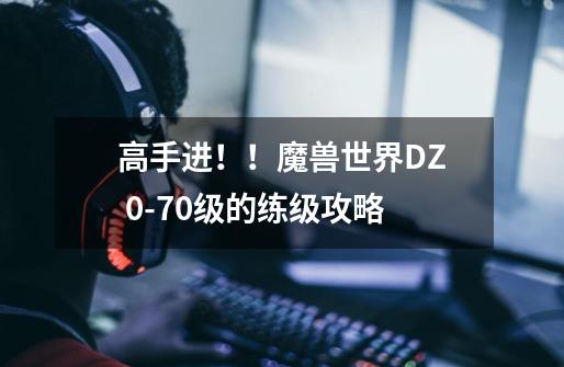 高手进!!魔兽世界DZ 0-70级的练级攻略-第1张-游戏信息-龙启网