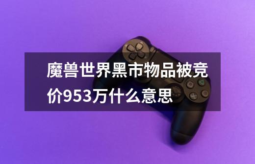 魔兽世界黑市物品被竞价95.3万什么意思-第1张-游戏信息-龙启网