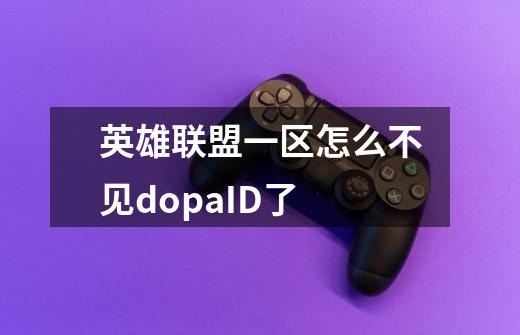 英雄联盟一区怎么不见dopaID了-第1张-游戏信息-龙启网