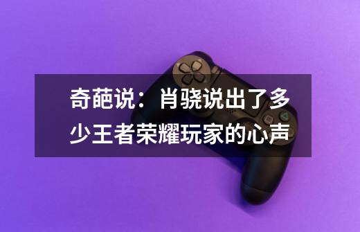 奇葩说:肖骁说出了多少王者荣耀玩家的心声-第1张-游戏信息-龙启网