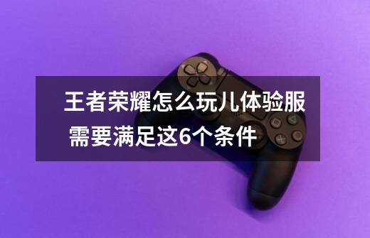 王者荣耀怎么玩儿体验服 需要满足这6个条件-第1张-游戏信息-龙启网