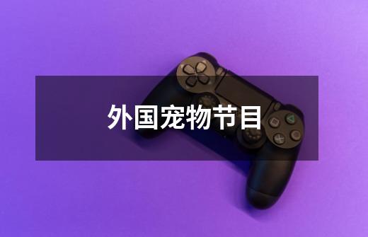 外国宠物节目-第1张-游戏信息-龙启网