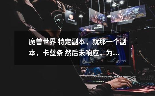 魔兽世界 特定副本，就那一个副本，卡蓝条 然后未响应，为什么，怎么办-第1张-游戏信息-龙启网