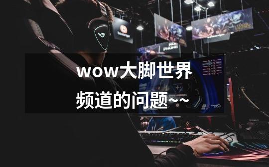 wow大脚世界频道的问题~~-第1张-游戏信息-龙启网