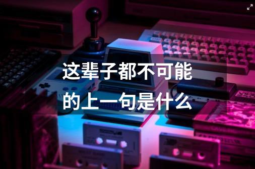 这辈子都不可能的上一句是什么-第1张-游戏信息-龙启网