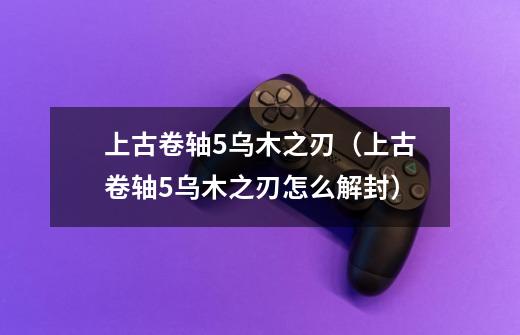 上古卷轴5乌木之刃(上古卷轴5乌木之刃怎么解封)-第1张-游戏信息-龙启网