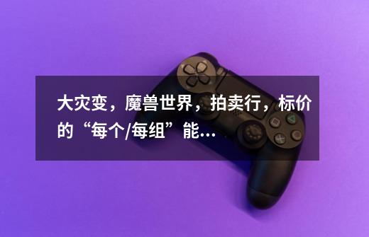 大灾变，魔兽世界，拍卖行，标价的“每个/每组”能去掉每组吗-第1张-游戏信息-龙启网
