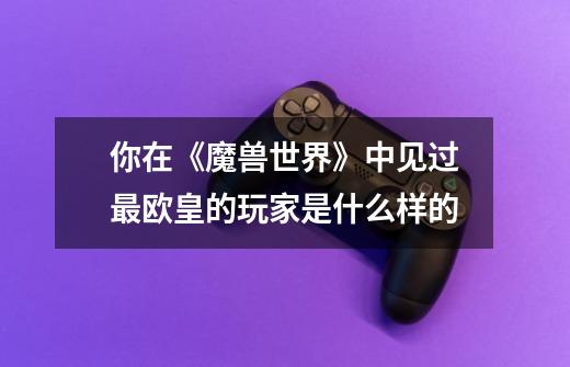 你在《魔兽世界》中见过最欧皇的玩家是什么样的-第1张-游戏信息-龙启网