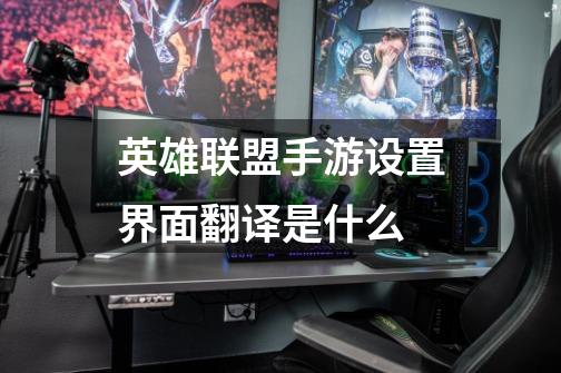 英雄联盟手游设置界面翻译是什么-第1张-游戏信息-龙启网