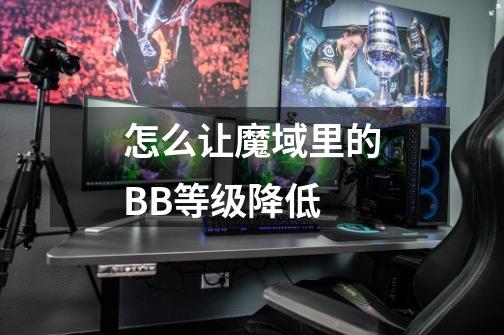 怎么让魔域里的BB等级降低-第1张-游戏信息-龙启网