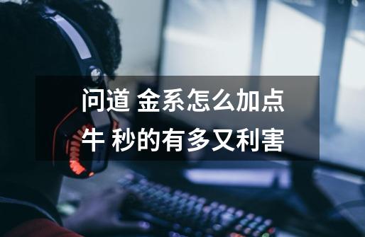 问道 金系怎么加点牛 秒的有多又利害-第1张-游戏信息-龙启网