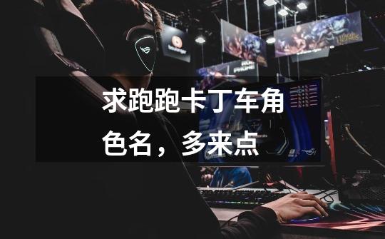 求跑跑卡丁车角色名，多来点-第1张-游戏信息-龙启网
