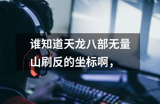 谁知道天龙八部无量山刷反的坐标啊,-第1张-游戏信息-龙启网